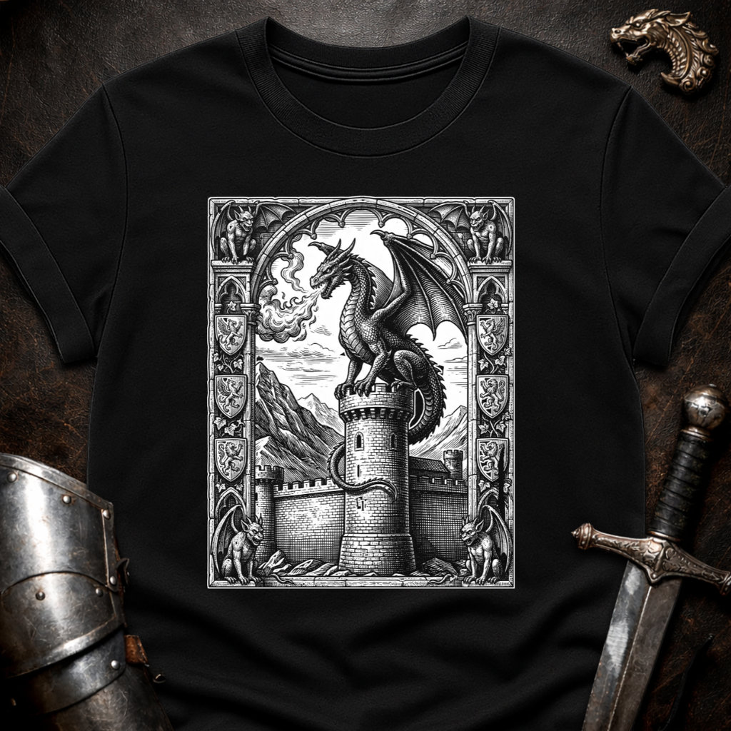 Dragon On Castle T-Shirt