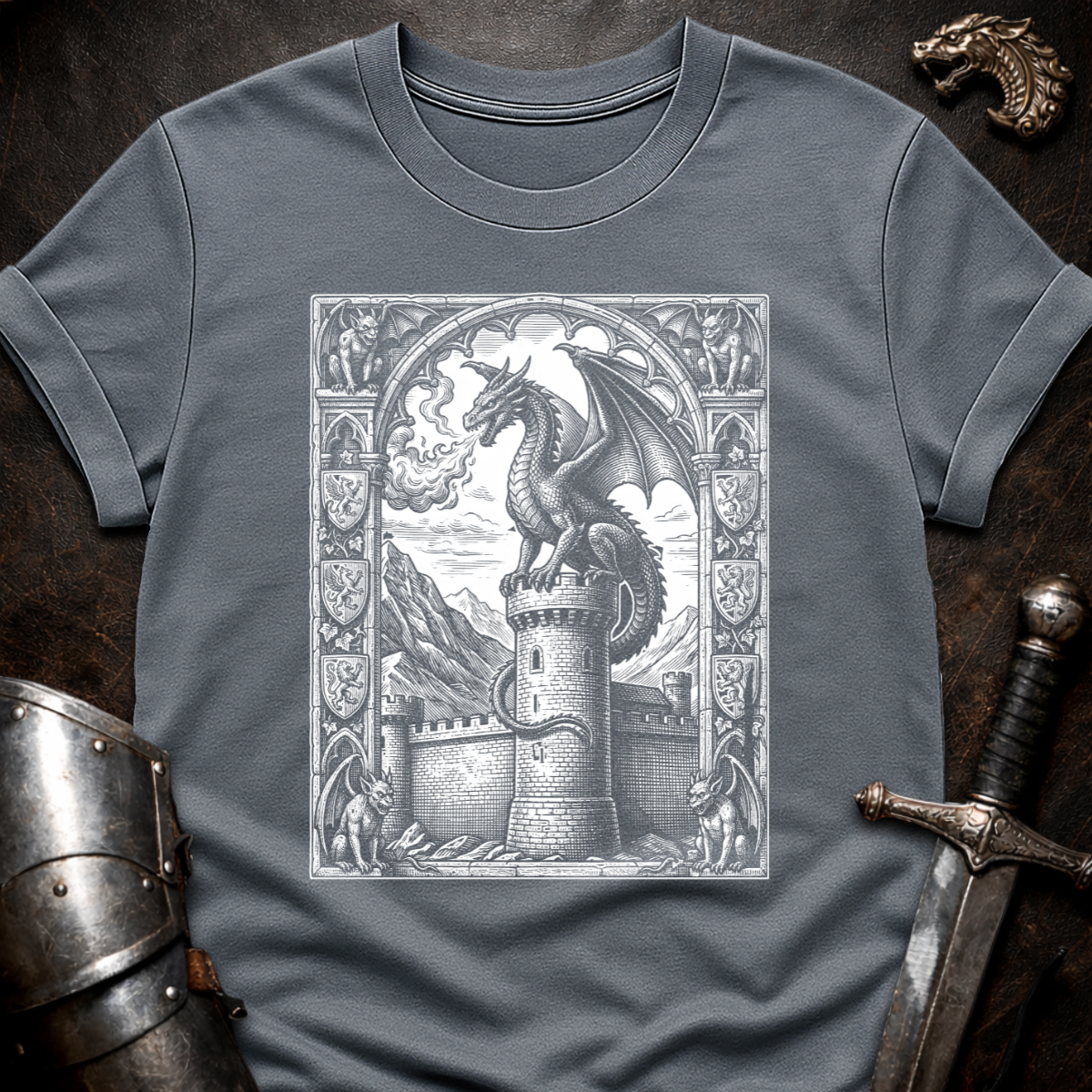 Dragon On Castle T-Shirt
