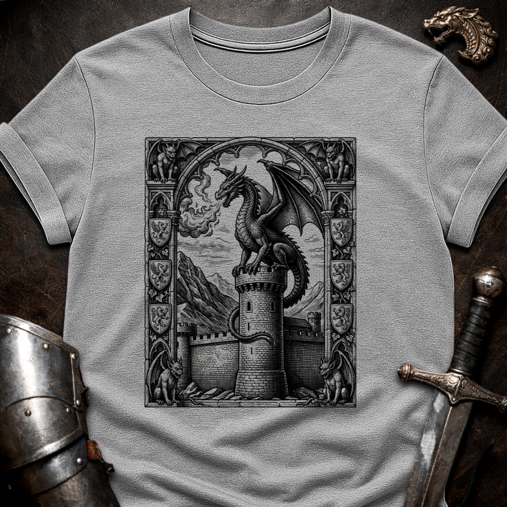 Dragon On Castle T-Shirt