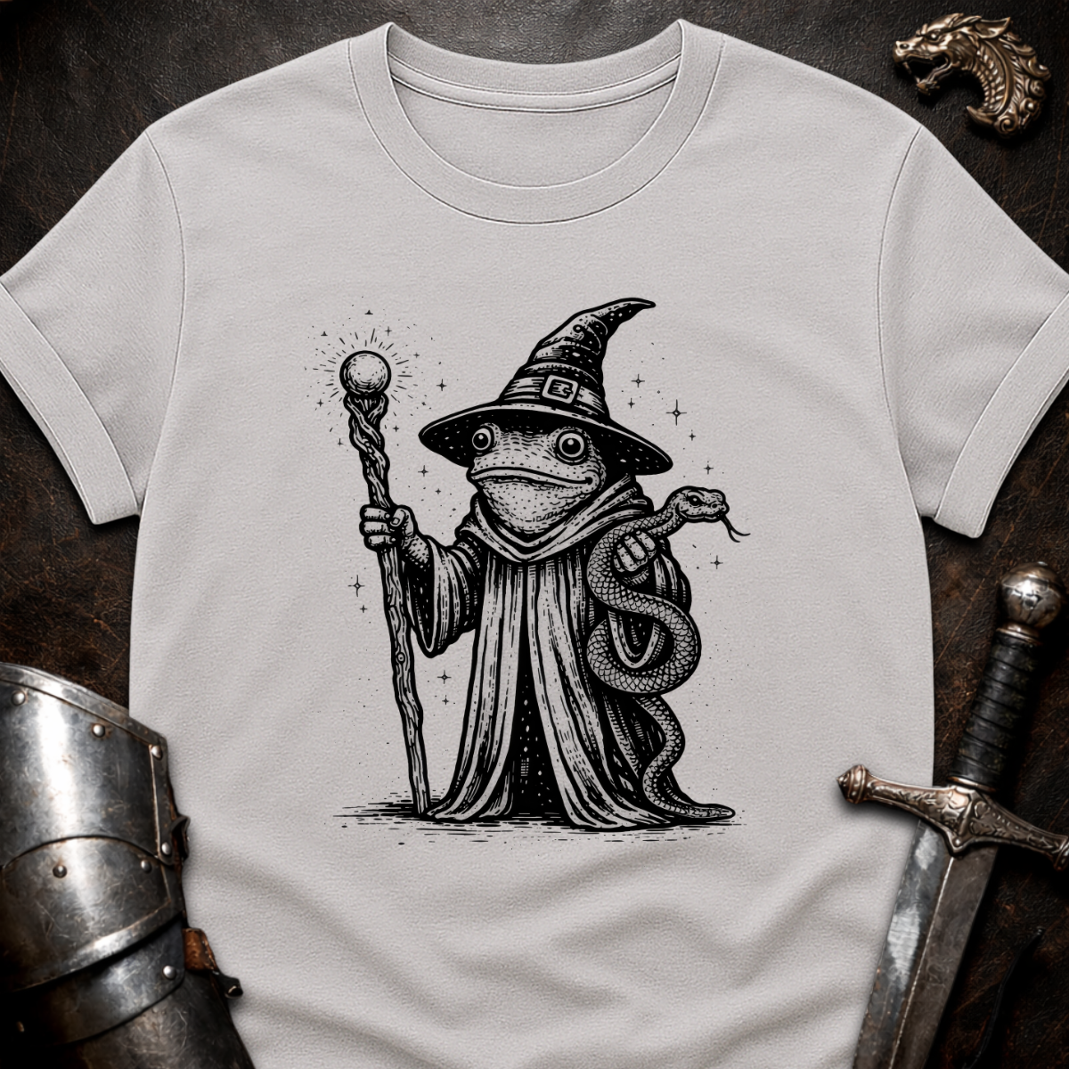 Frog Wizard with Snake T-Shirt