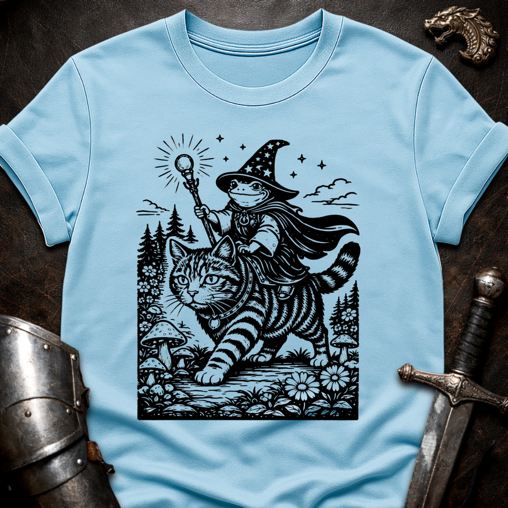 Frog Wizard on Cat T-Shirt