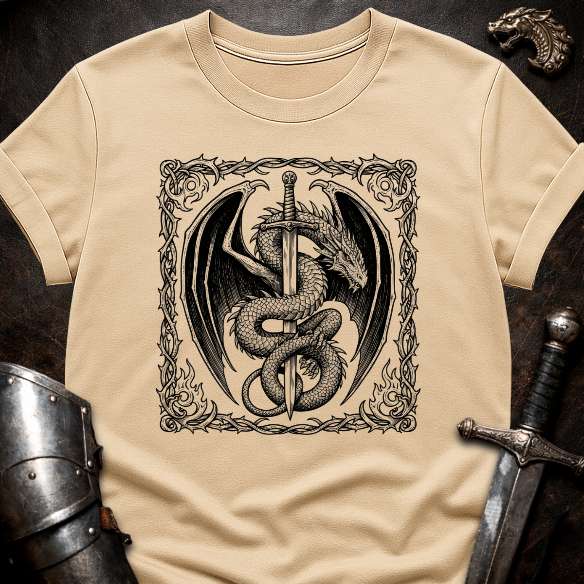 Dragon Around Sword T-Shirt