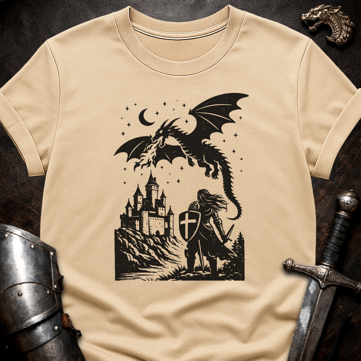 Dragon over Castle T-Shirt