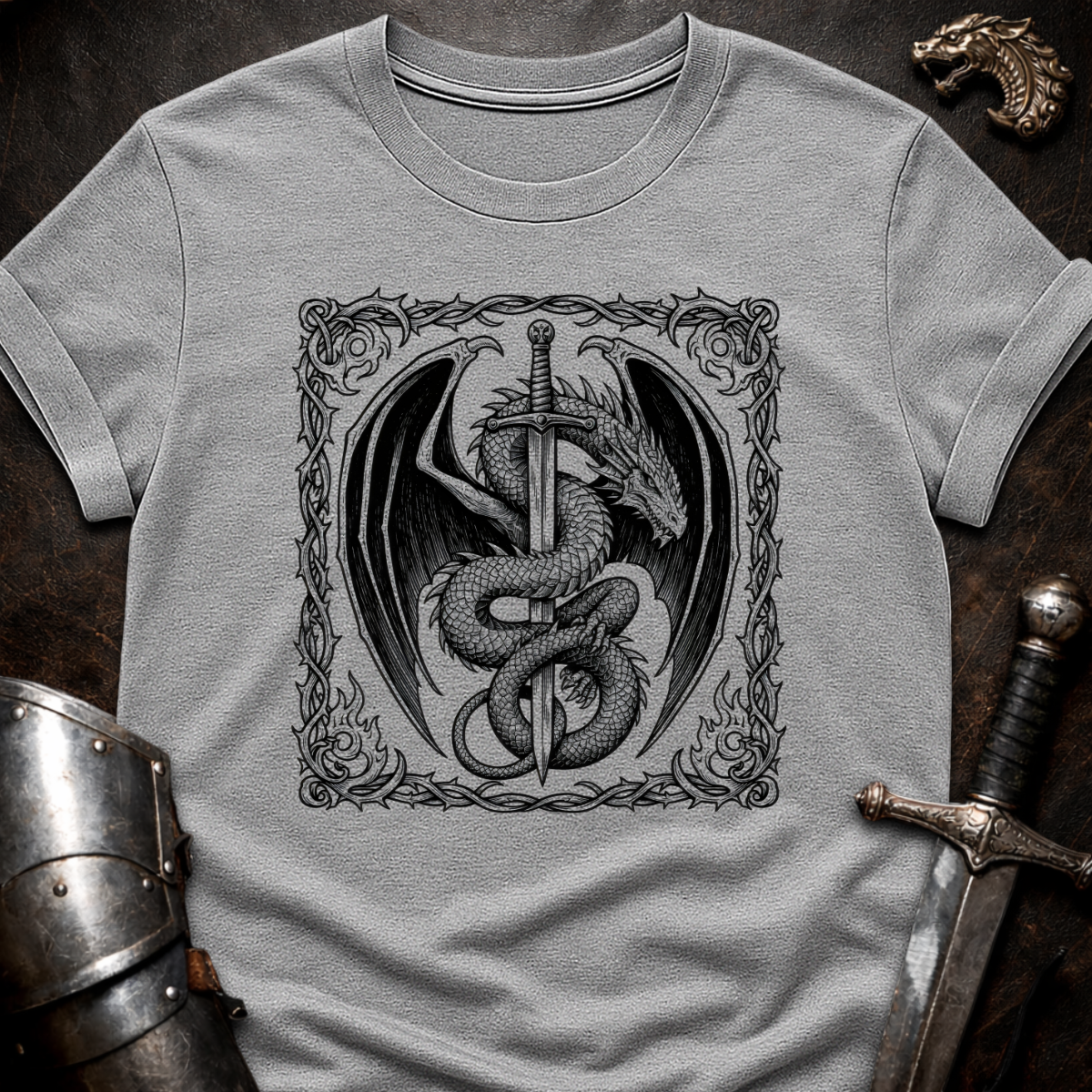 Dragon Around Sword T-Shirt