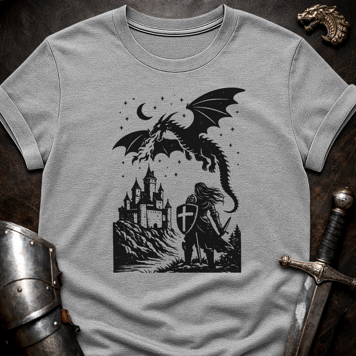 Dragon over Castle T-Shirt