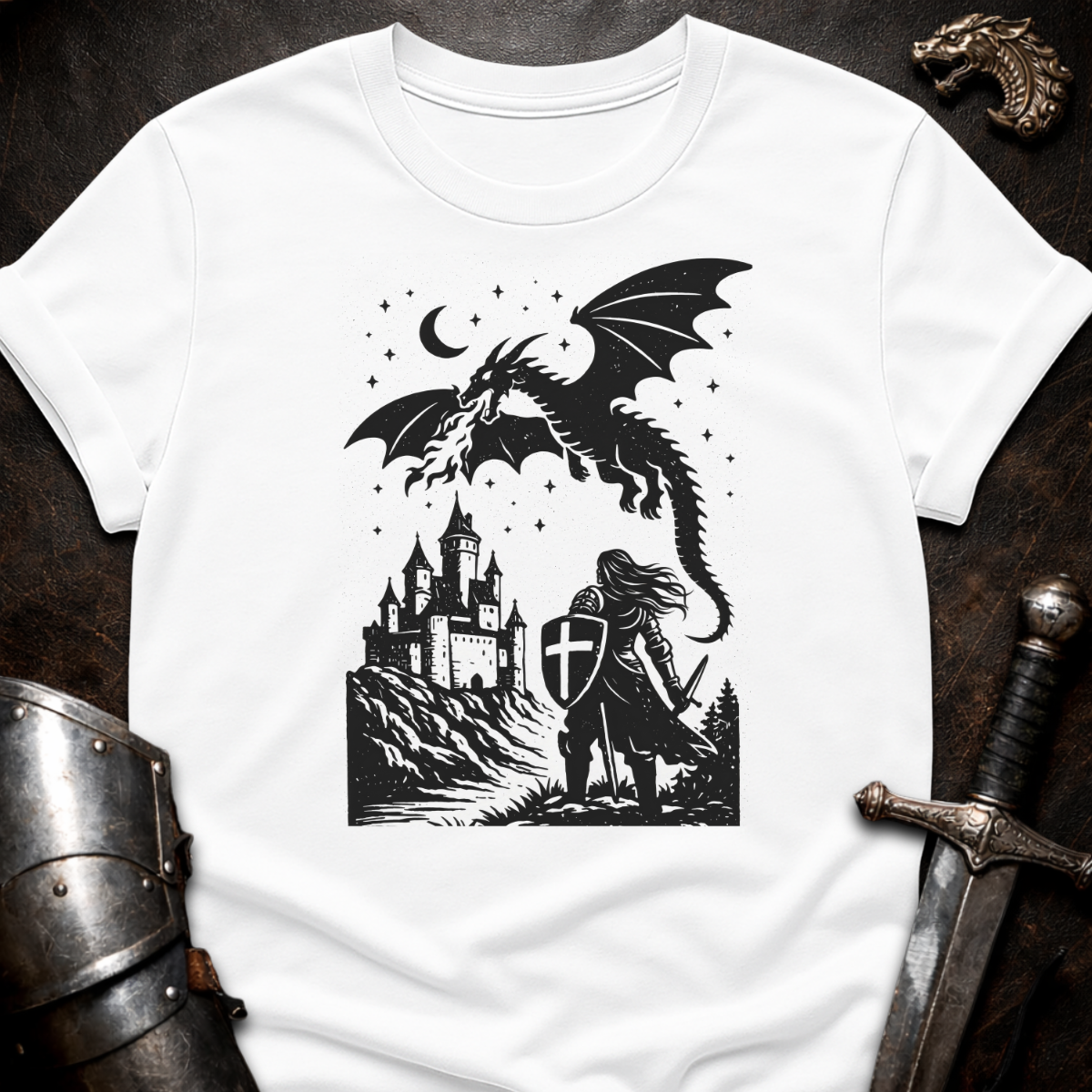 Dragon over Castle T-Shirt