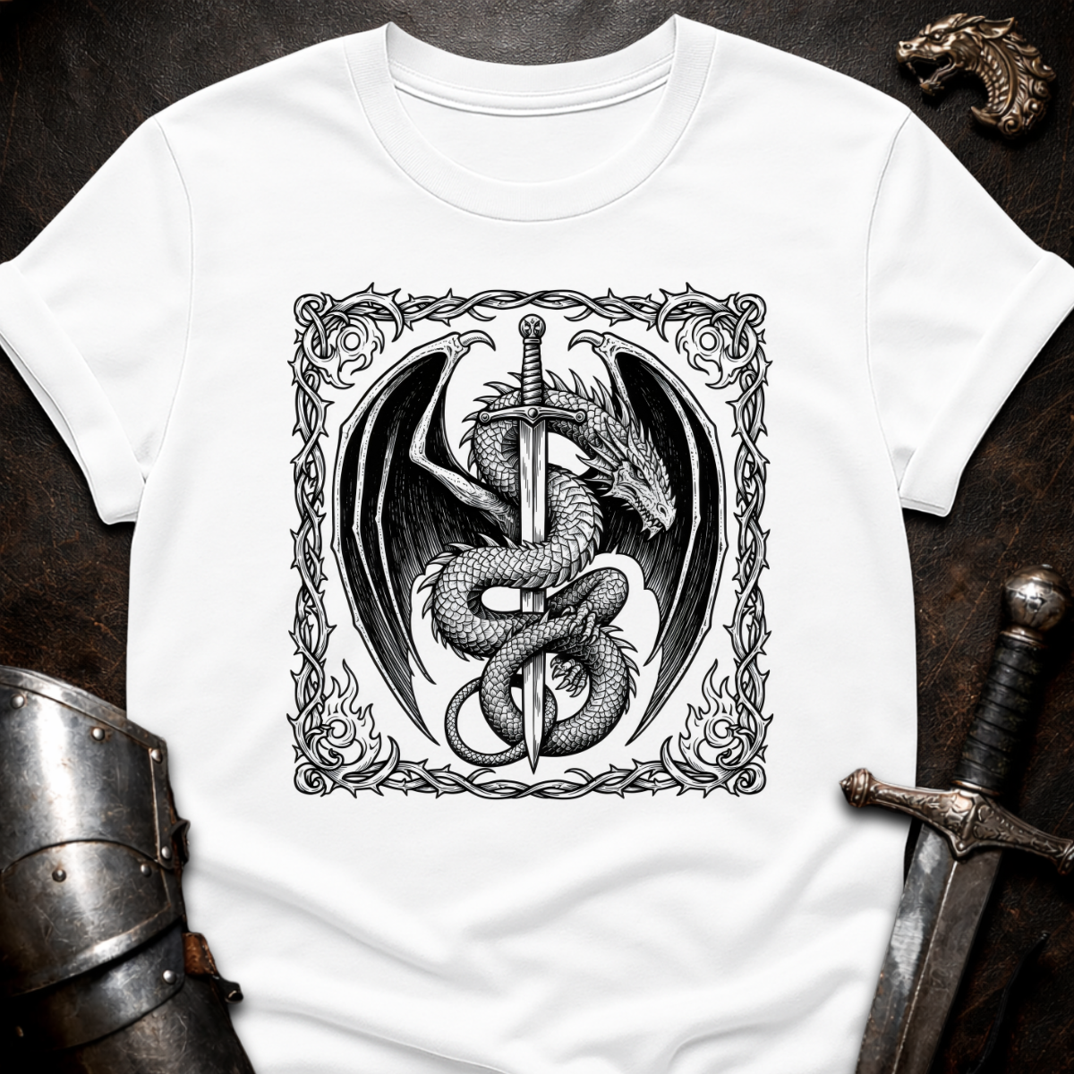 Dragon Around Sword T-Shirt